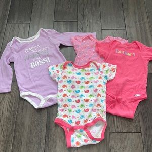 Carter’s/Gerber bundle long sleeve/short sleeve girl onesies